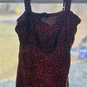 Trixxi Brown Leopard Print Midi Dress